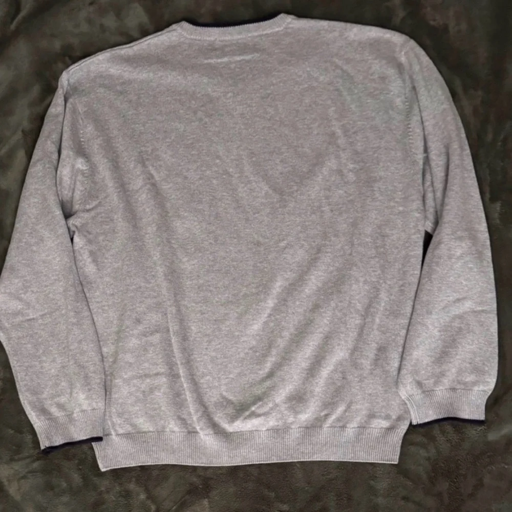 Ralph Lauren Gray V-Neck Men's Sweater Size XL 100% Cotton